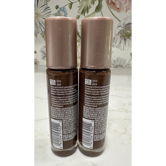 TWO Maybelline Dream Radiant Liquid Foundation Makeup Shade 135 Java 1 fl oz NEW - Picture 2 of 3
